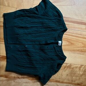 Aritzia Classic Cable-Knit Short Sleeve Cardigan - Deep Green